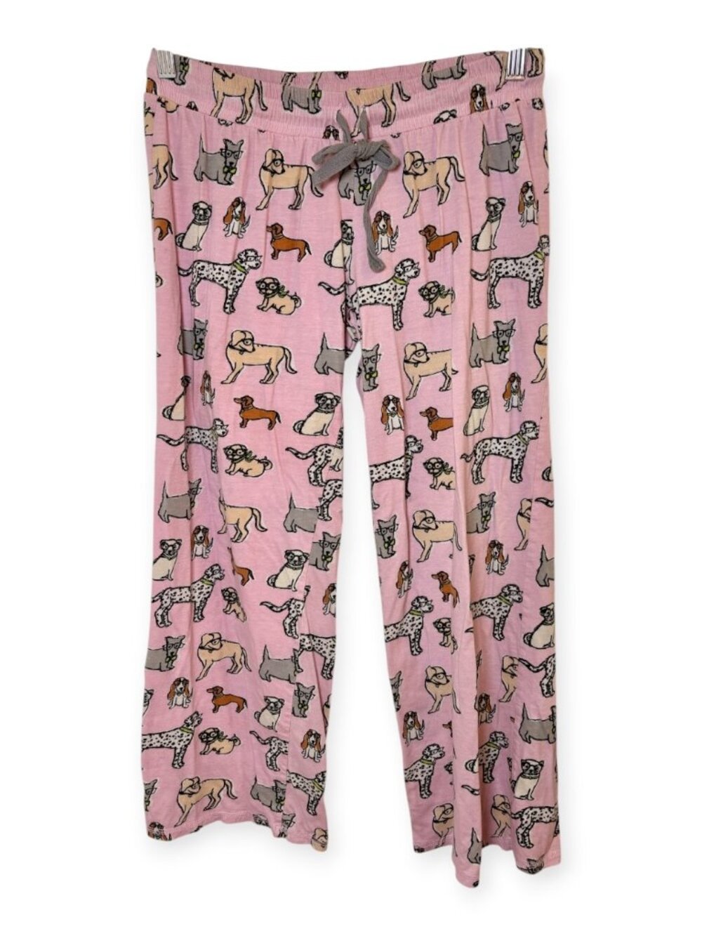 P.J. Salvage Pink Dog Print Cropped Pajama Lounge Pants Dog Lovers Size Small